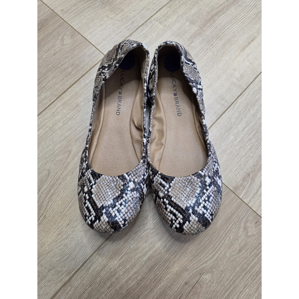 Lucky Brand Snake Print Ballet Flats Women's Size 8.5 NEW